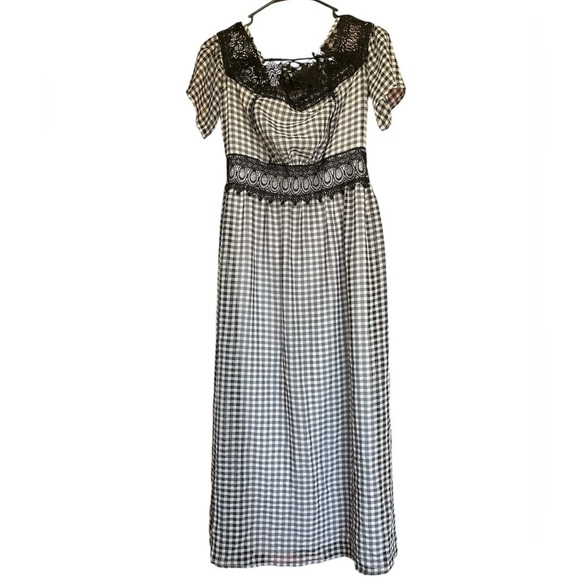 Nanette Lepore Cold Should Gingham Midi Dress Black size 2 - Picture 3 of 12